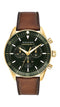 Movado Heritage Gents, Gold Plated SS Case, Cognac Leather Strap, Green Dial