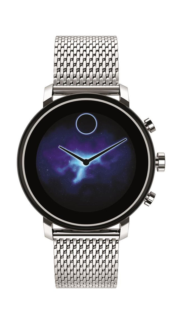 Movado Connect 2.0 Smartwatch, Unisex, Stainless Steel Case and Mesh Bracelet