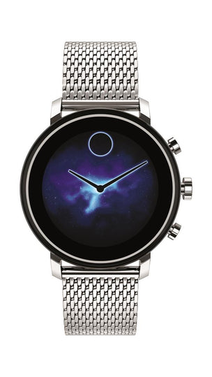 Movado Connect 2.0 Smartwatch, Unisex, Stainless Steel Case and Mesh Bracelet