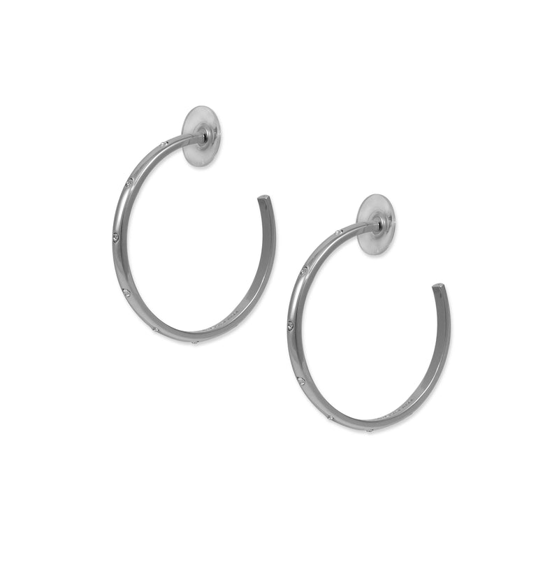 Kate Spade Infinity & Beyond Hoop Earrings - Clear, Silver