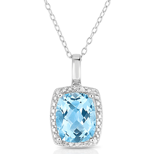 Diamond & Blue Topaz Necklace