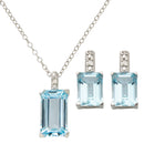 Blue Topaz Earring and Necklace Set