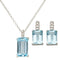 Blue Topaz Earring and Necklace Set