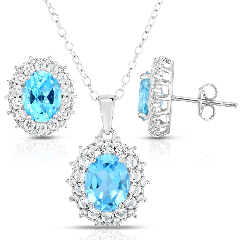 Blue Topaz Earring & Necklace Set