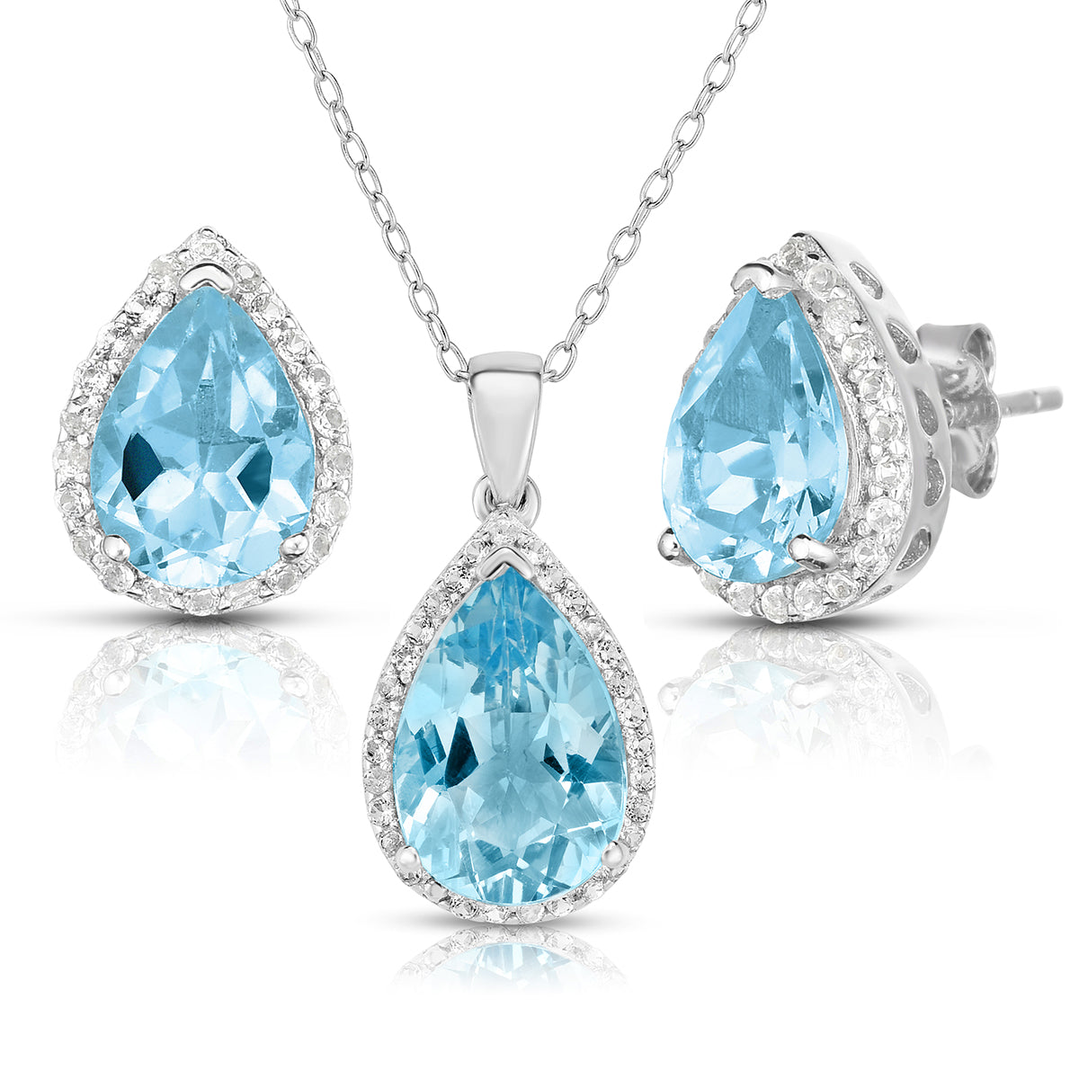 Blue Topaz Earring & Necklace Set