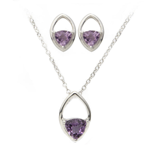 Amethyst Earring &  Necklace Set