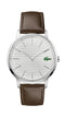 Lacoste Moon Gents Watch, Stainless Steel Case, Silver Dial, Brown Leather Strap