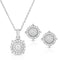 Cluster Diamond Earring and Necklace Set
