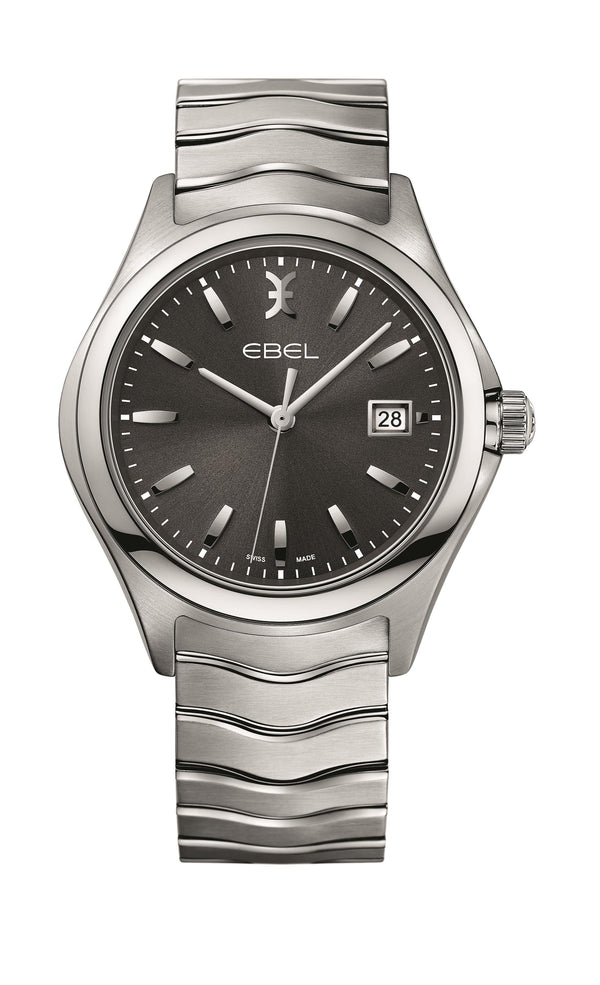 Ebel Wave Gents, SS Case, Grey Dial, and SS Bracelet