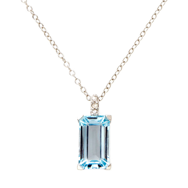 Diamond & Blue Topaz Necklace