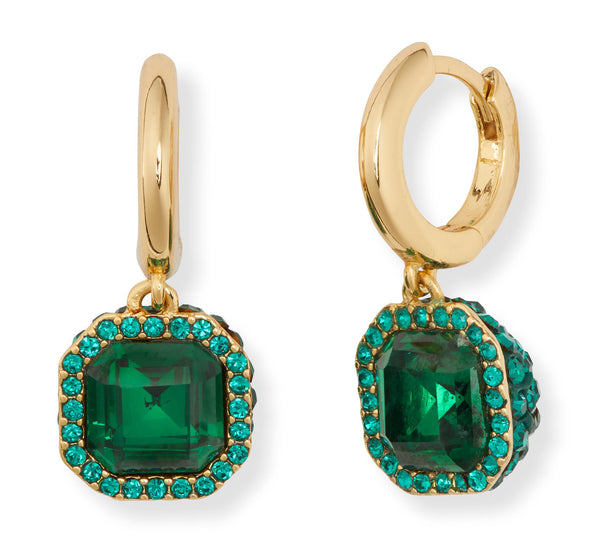 Kate Spade Brilliant Statements Pave Drop Earrings - Emerald
