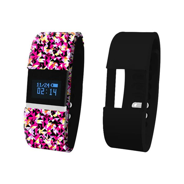 iTouch Wearables Bluetooth Interchangeable Strap Fitness Tracker - (Multi Pink and Black)