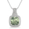Green Amethyst & Diamond Necklace