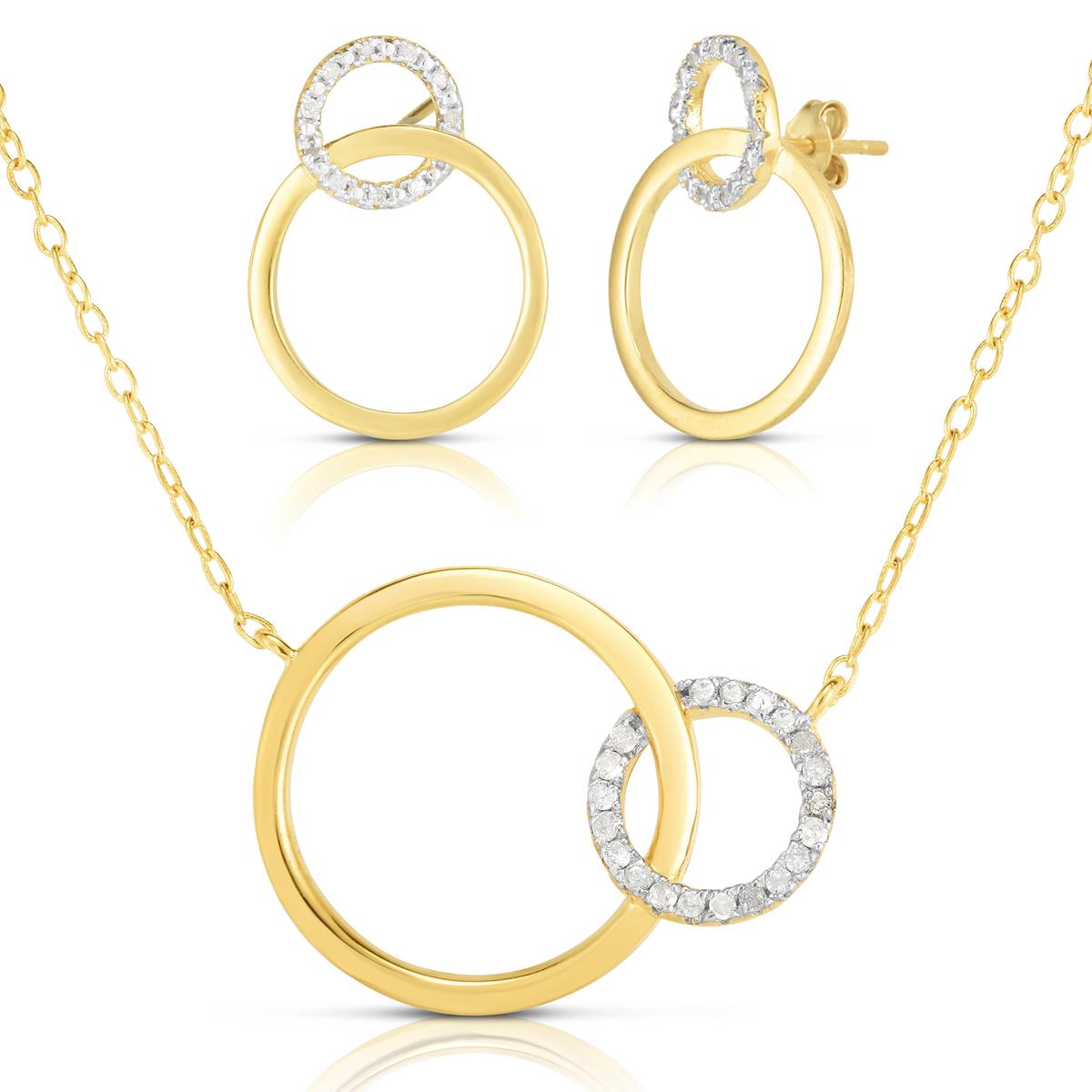 Diamond Circle Earring & Necklace Set