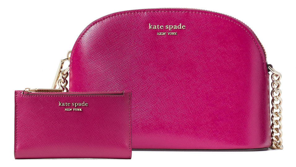 Kate Spade Spencer Small Slim BiFold & Dome Crossbody - Deep Raspberry