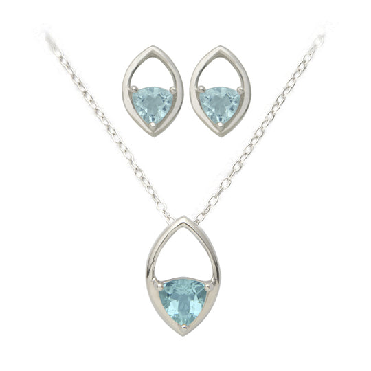 Blue Topaz Earring & Necklace Set