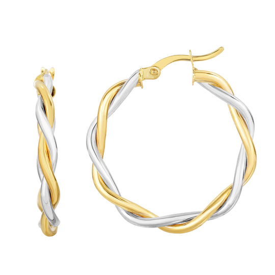 Two Tone Twisted Hoops