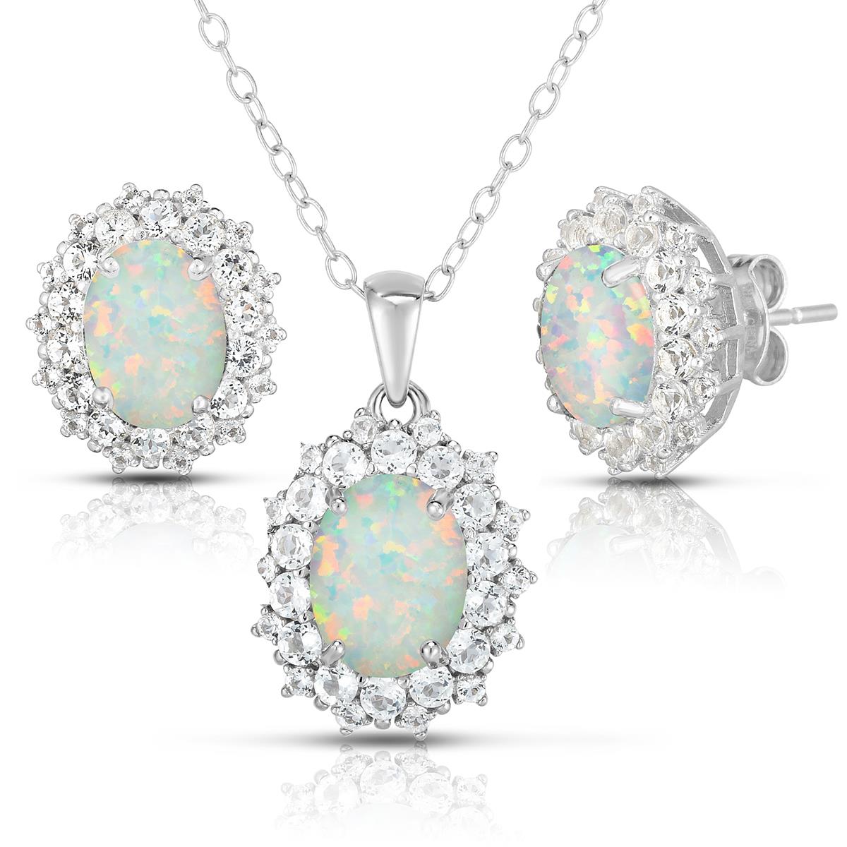 Opal Earring & Necklace Set