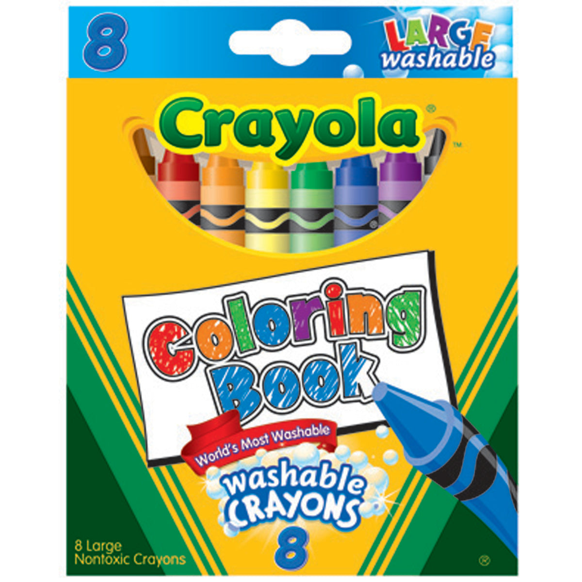 Crayola 8 ct. Ultra-Clean Washable Large Coloring Book Crayons