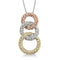 Diamond Tri-Color Circle Necklace