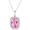 Diamond & Pink Topaz Necklace