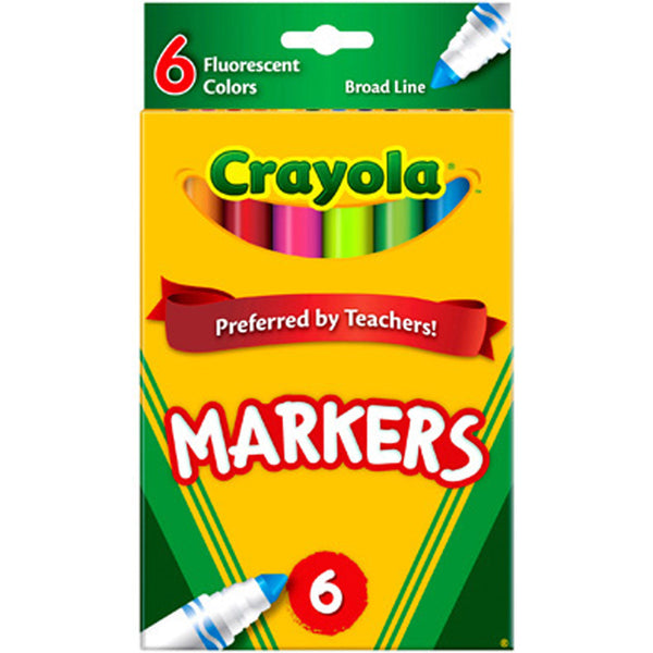 Crayola 6 ct. Fluorescent Colors, Broad Line Markers