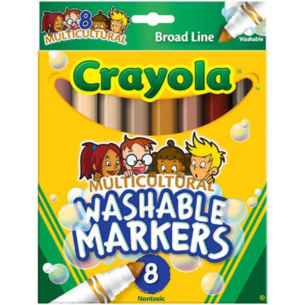 Crayola 8 ct. Ultra-Clean Washable Multicultural, Broad Line, Color Max Markers