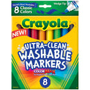 Crayola 8 ct. Ultra-Clean Washable Classic, Broad Line, Color Max Markers
