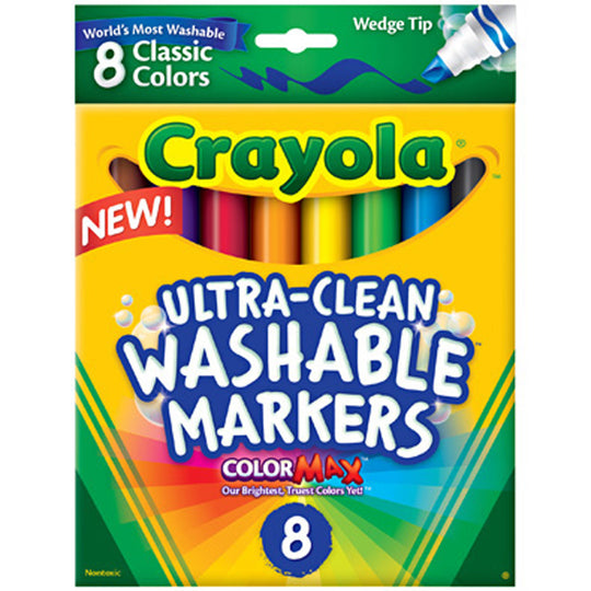 Crayola 8 ct. Ultra-Clean Washable Classic, Broad Line, Color Max Markers