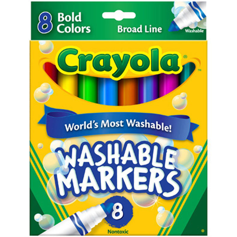 Crayola 8 ct. Ultra-Clean Washable Bold, Broad Line, Color Max Markers