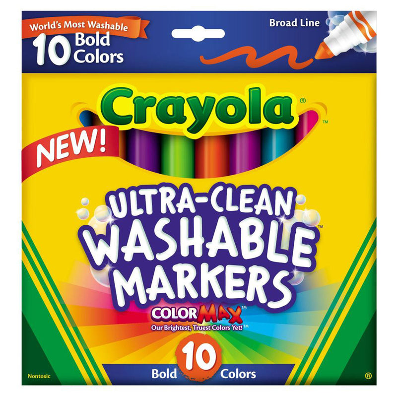 Crayola10 ct. Ultra-Clean Washable Bold, Broad Line, Color Max Markers