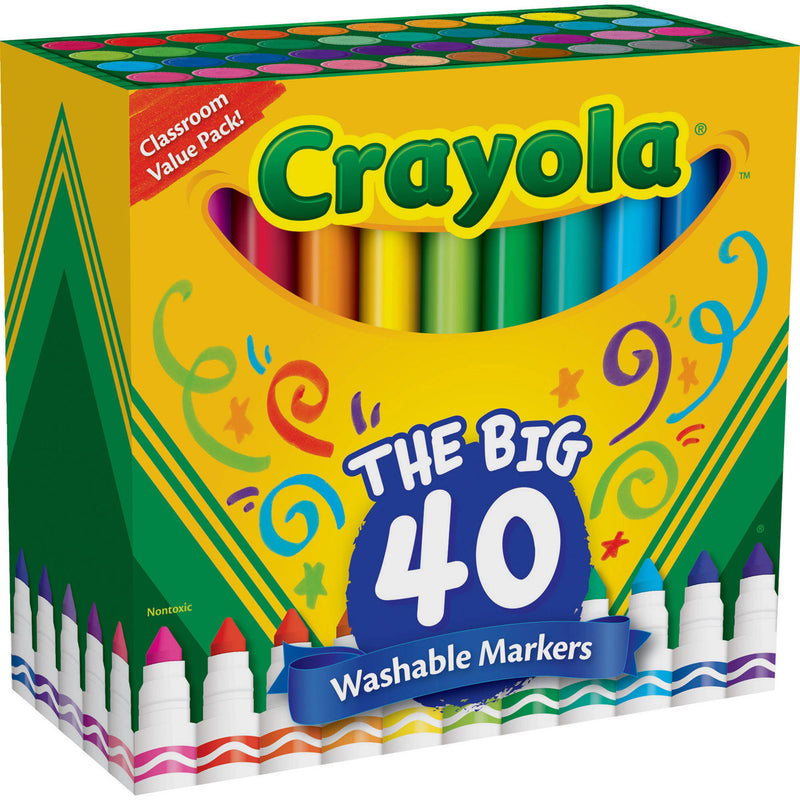 Crayola 40 ct. Ultra-Clean Washable Assorted, Broad Line Markers