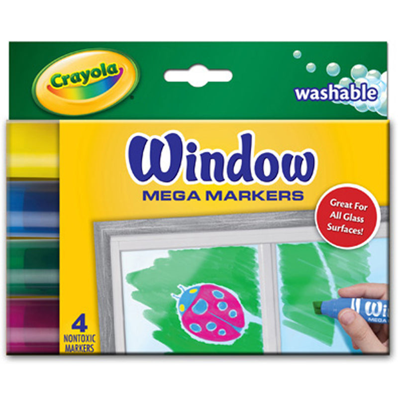 Crayola 4 ct. Washable Window Mega Markers, Classic