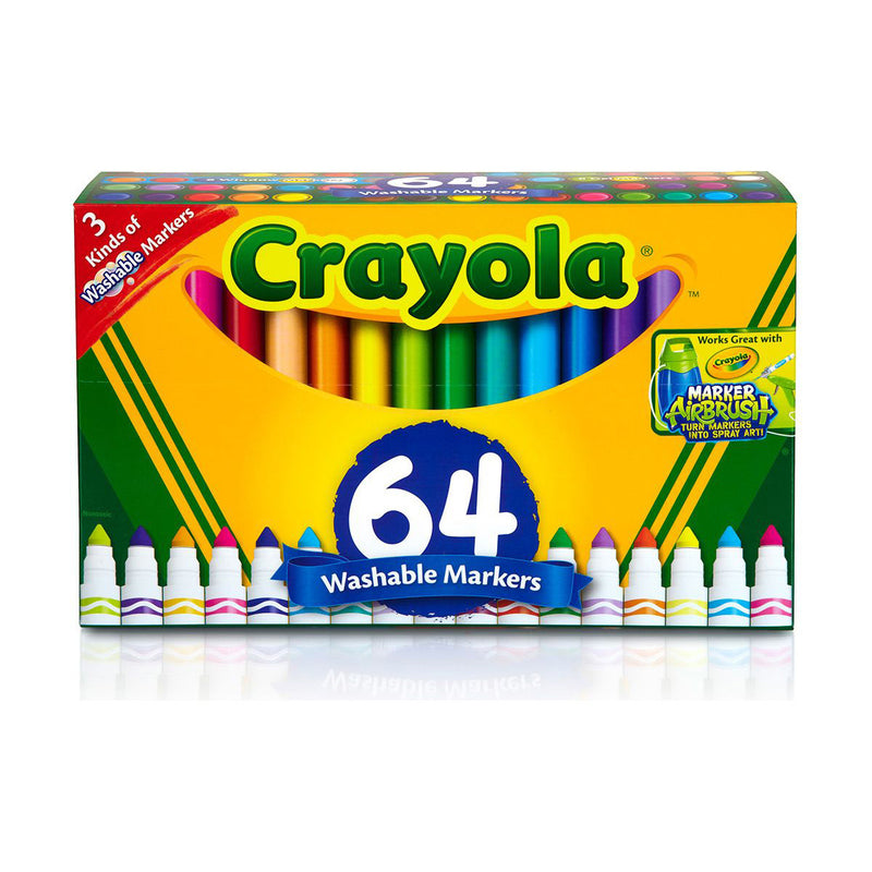 Crayola 64 ct. Ultra-Clean Washable, Broad Line Markers, Variety Pack