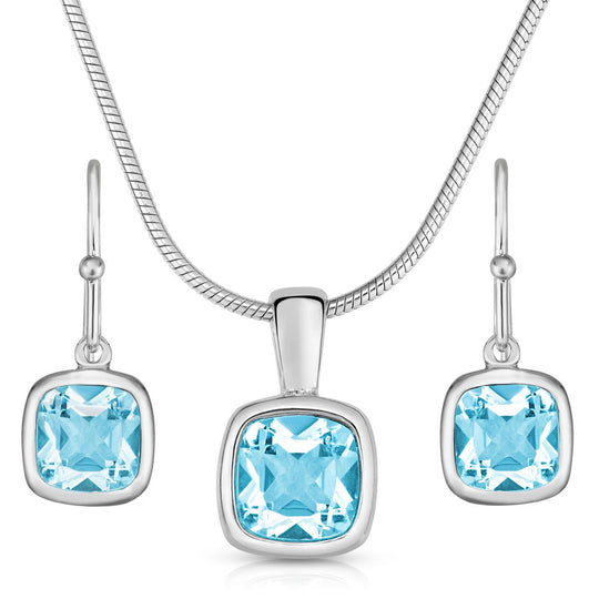 Blue Topaz Earring & Necklace Set