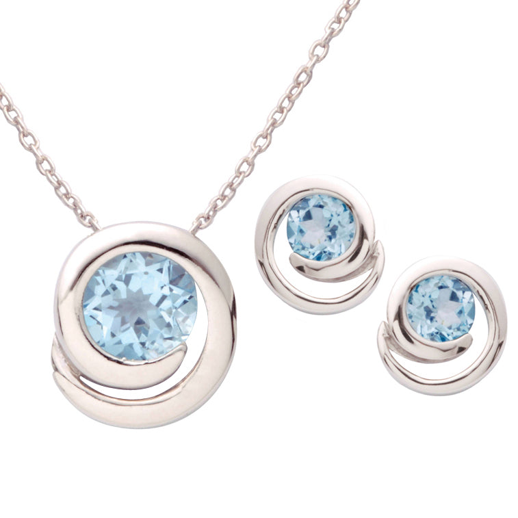 Blue Topaz Earring & Necklace Set