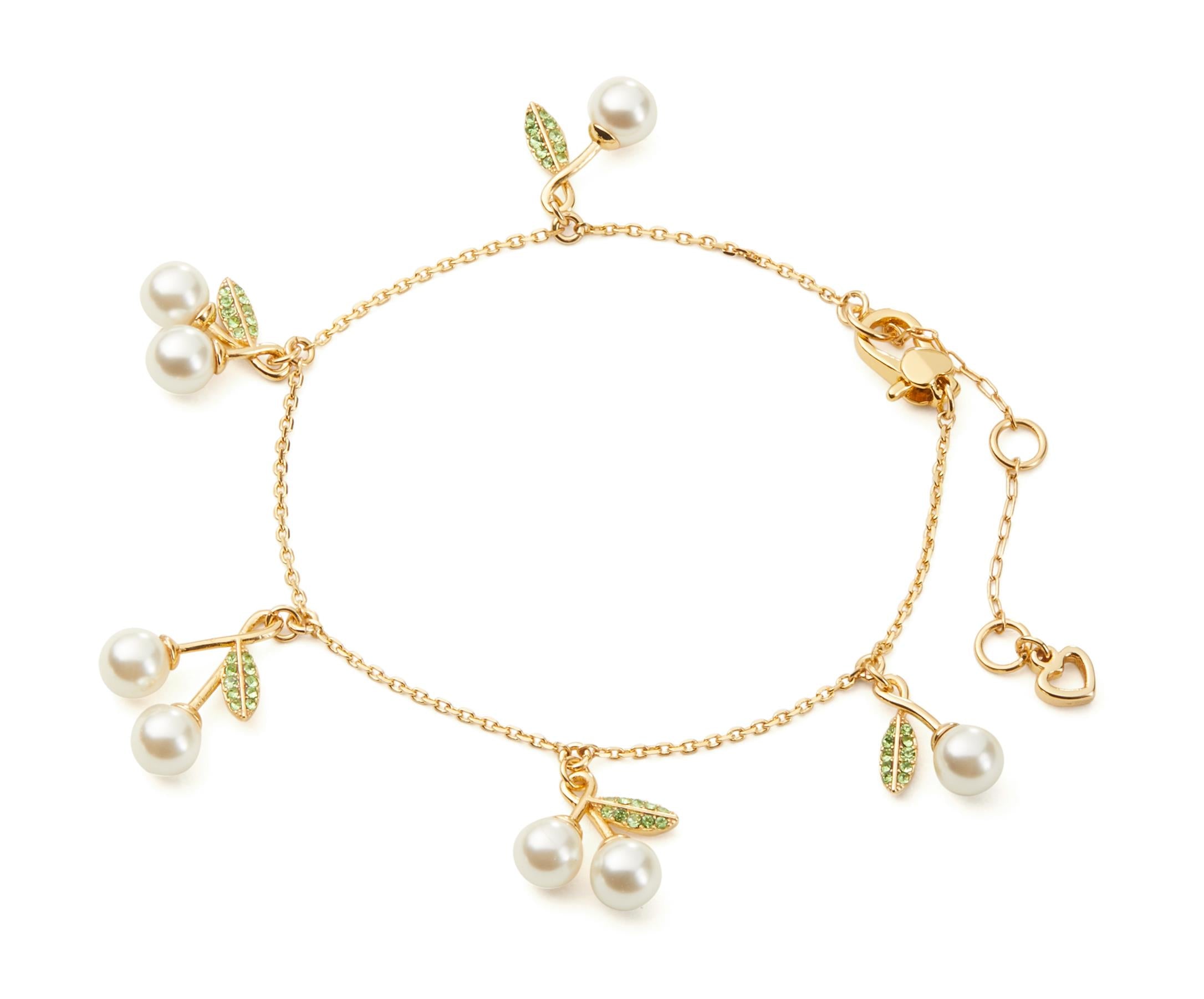 Kate Spade Cherie Cherry Charm Bracelet - Gold, Pearl