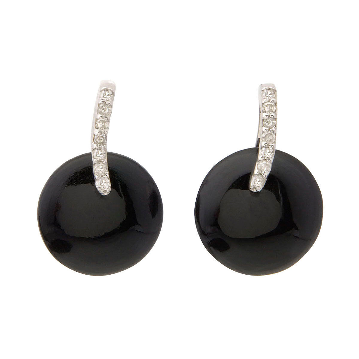 Black Onyx and Diamond Earrings