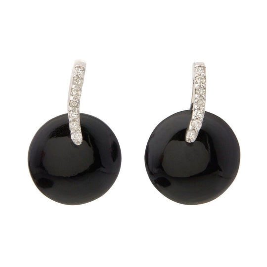 Black Onyx and Diamond Earrings