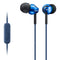 Sony EX110AP - Earphones with mic - in-ear - wired - 3.5 mm jack - blue