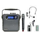 Hisonic UHF Dual Channel Wireless PA System-Bluetooth, MP3 Player, FM Radio, Voice Recorder, 2 Handheld Mics