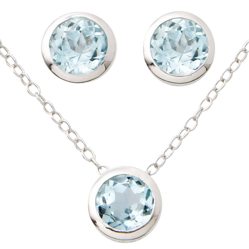 Blue Topaz Earring & Necklace Set