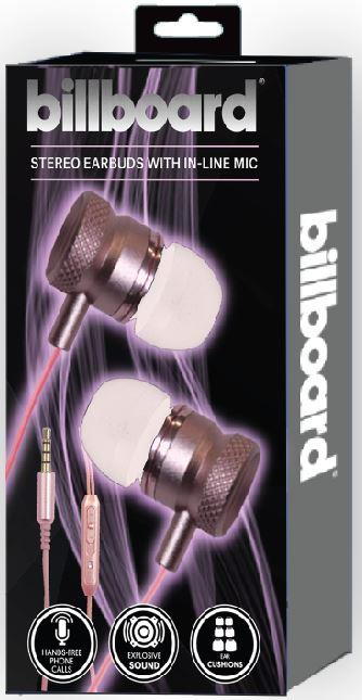 Billboard Wired Stereo Earbuds With Mic & Volume Controller