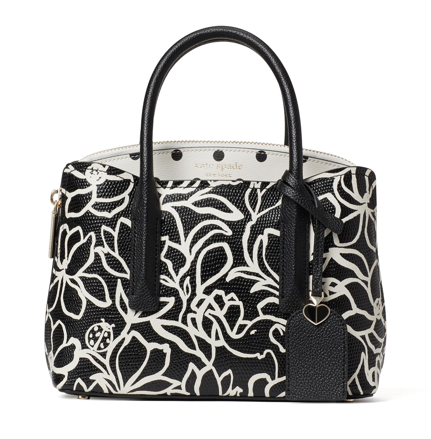 Kate Spade Margaux Embossed Scribble Floral Mini Satchel - Black Multi