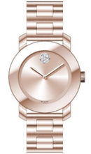 Movado Bold Ladies, Rose Gold-plated SS Case & Bracelet, Rose Gold Toned Sunray Dial