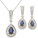 Sapphire Earring & Necklace Set