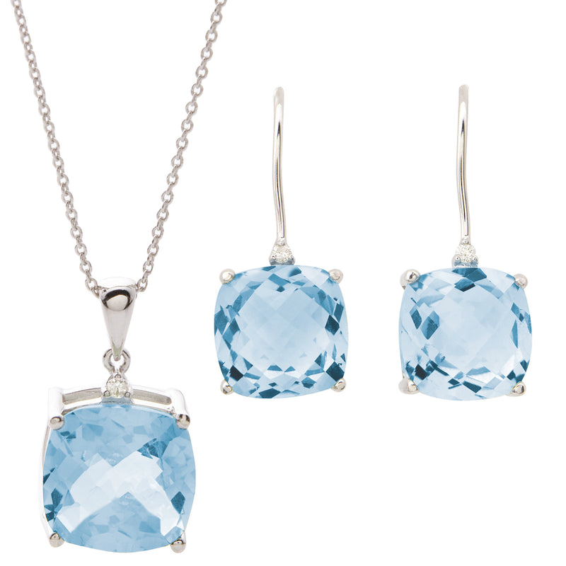 Cute Blue Topaz Earrings with Diamonds | SCHMUCKTRAEUME.COM
