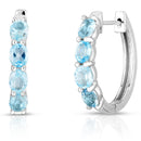 Blue Topaz Hoop Earrings
