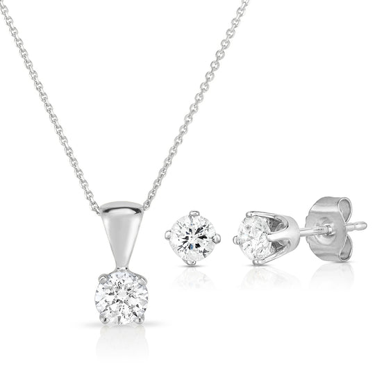 Diamond Earring & Necklace Set