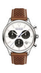 Movado Heritage Mens, Chrono, Stainless Steel Case, White Dial, Cognac Leather Strap
